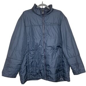 Columbia Omni Heat Blue Puffer Jacket Full Zip Sz 2XT Interchange Light Coat